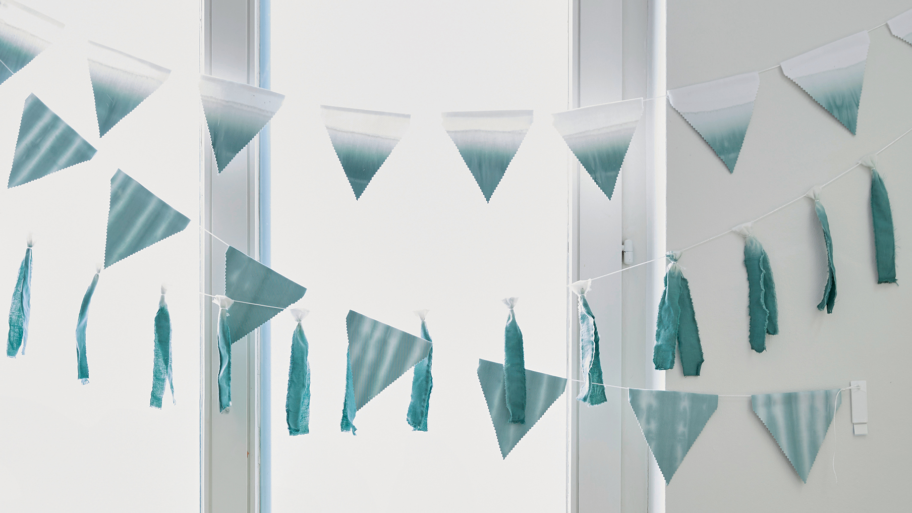 Some bunting hanging up 